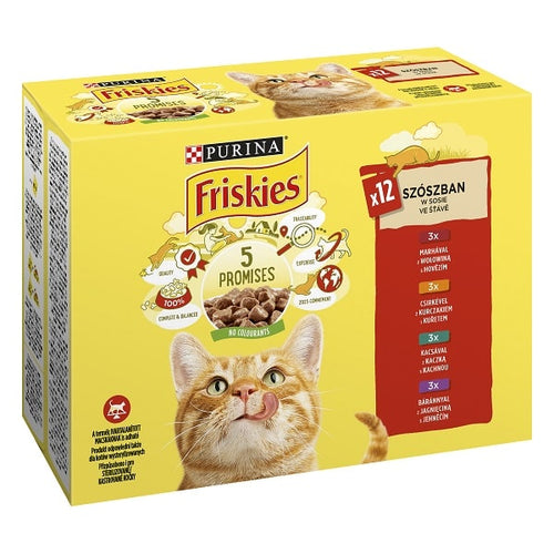 Friskies кутия - Паучове за котки микс месо в сос 12x85гр