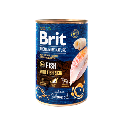 Brit with Fish&Fish Skin - Пълноценна храна за кучета с риба и кожа от риба 400 гр
