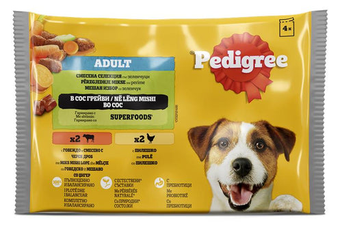Pedigree Pouch in Gravy - Паучове за кучета в сос 4х100гр