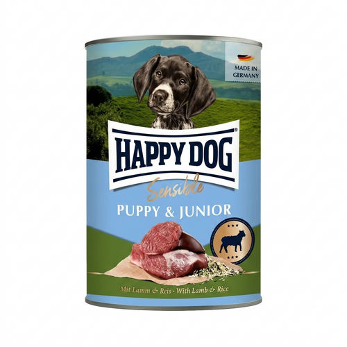 Happy Dog Sensible Puppy&Junior with Lamb&Rice - Пълноценна храна за подрастващи кучета с агнешко и ориз 400 гр