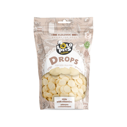 Lolo Pets Milk Drops for Dog - Лакомство за кучета с вкус на мляко 200 гр