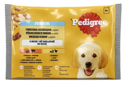 Pedigree Junior Pouch in Jelly - Паучове за подрастващи кучета в желе 4x100гр