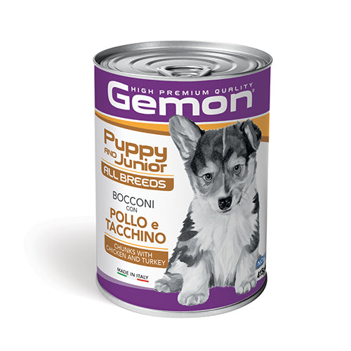 Gemon Puppy All Breeds with Chicken&Turkey - Хапки в сос за подрастващи кучета от всички породи с пилешко и пуешко 415 гр