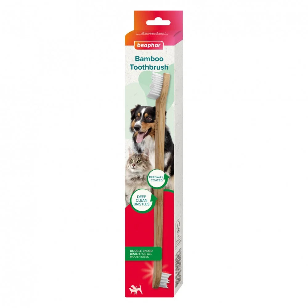 Beaphar Bamboo toothbrush - Бамбукова четка за зъби с две глави за кучета и котки