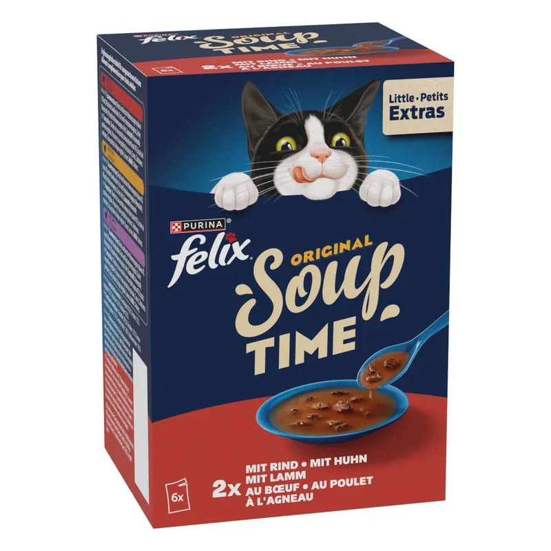Felix Soup Time Original - Супа за котки микс 6x48 г