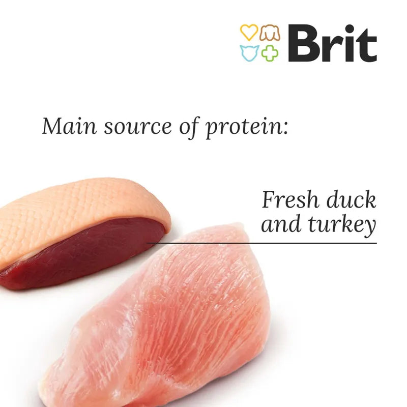 Brit Care Grain-Free Sterilized Weight Control - Пълноценна храна за кастрирани котки с патешко и пуешко 7 кг