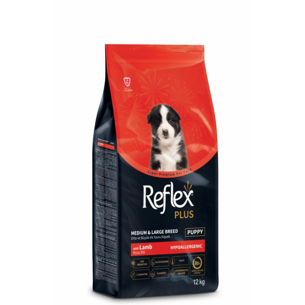 Reflex Plus Puppy Medium&Maxi Breeds with Lamb&Rice - Пълноценна храна за подрастващи кучета от средни и едри породи с агнешко и ориз 12 кг