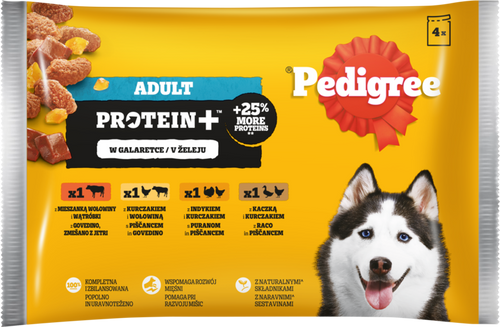 Pedigree Protein Plus Pouch in Jelly - Паучове Протеин плюс за кучета в желе 4х85гр