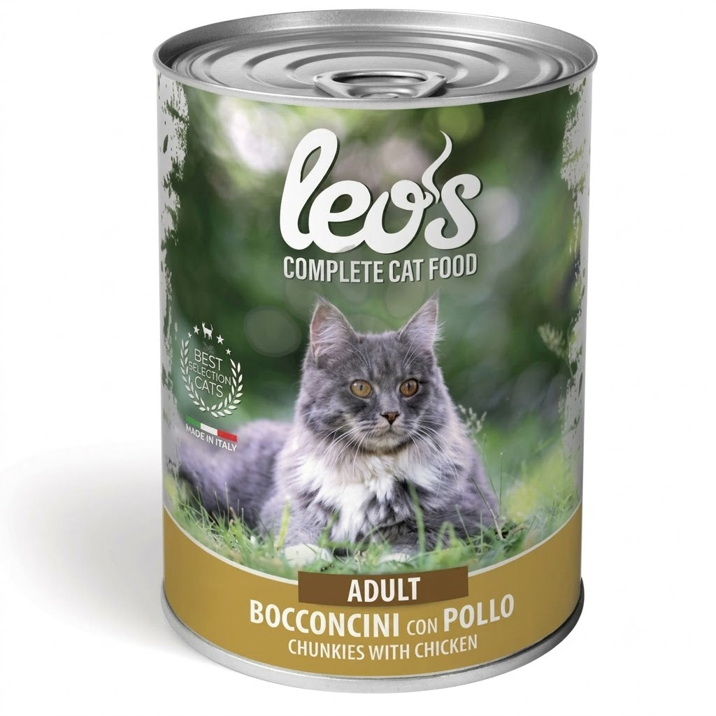Leo's Adult Cat with Chicken - консерва за котки с пилешко месо 415 гр