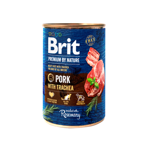 Brit with Pork&Trachea - Пълноценна храна за кучета със свинско и трахея 400 гр