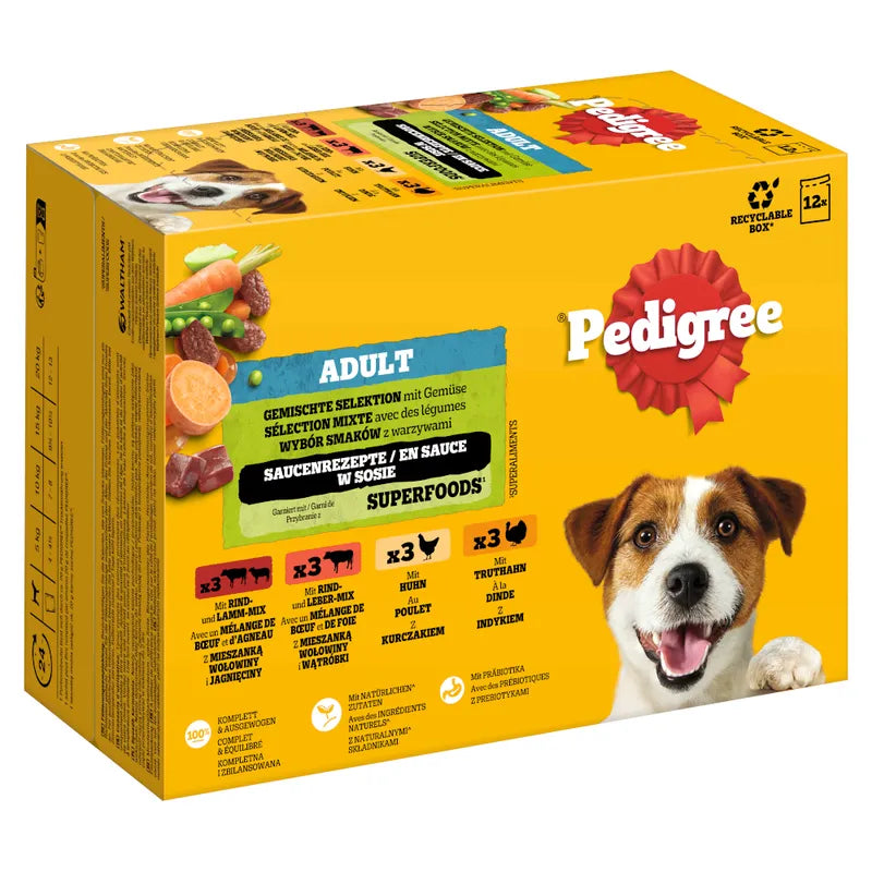 Pedigree Superfoods - Хапки в сос за куче 12x100 гр