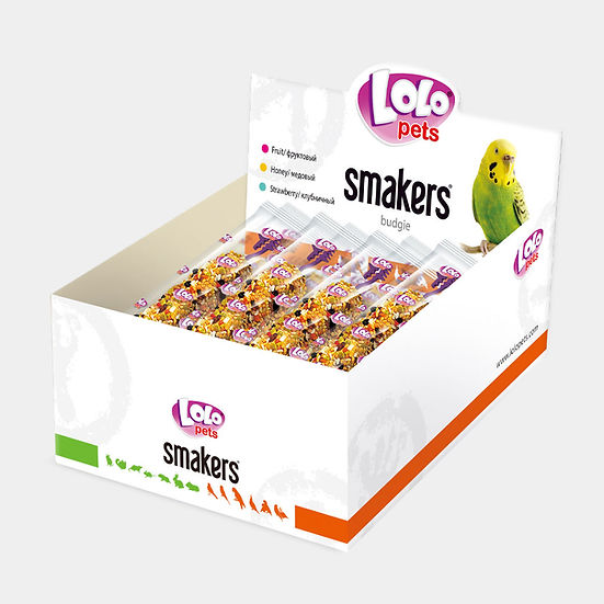 Lolo Pets Smakers Box - Хрупкави крекери с плодове за вълнисти папагали 12 бр