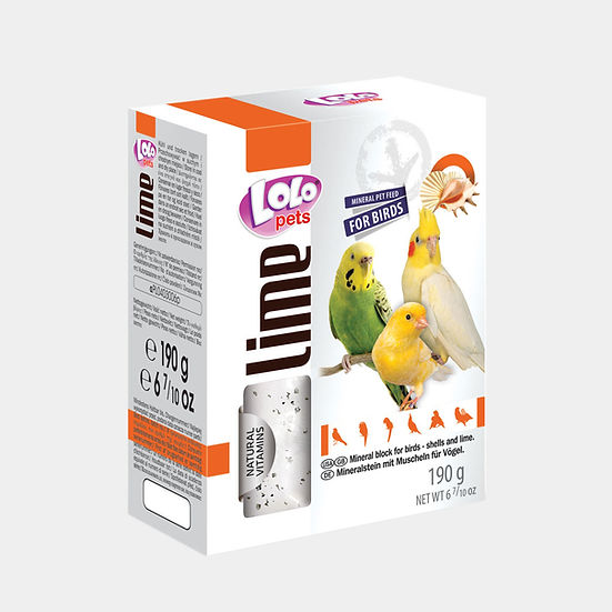 Lolo Pets Lime 190 g- Минерално блокче с различни вкусове за средни птици 190 гр