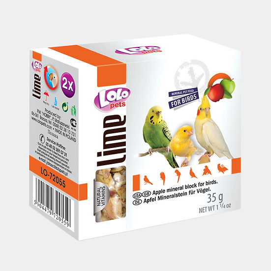 Lolo Pets Lime 35 g - Минерални блокчета с ябълка за малки и средни птици 35 гр