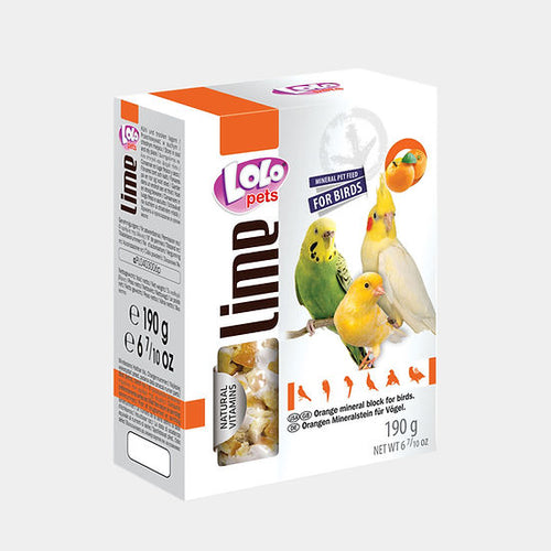 Lolo Pets Lime 190 g- Минерално блокче с различни вкусове за средни птици 190 гр