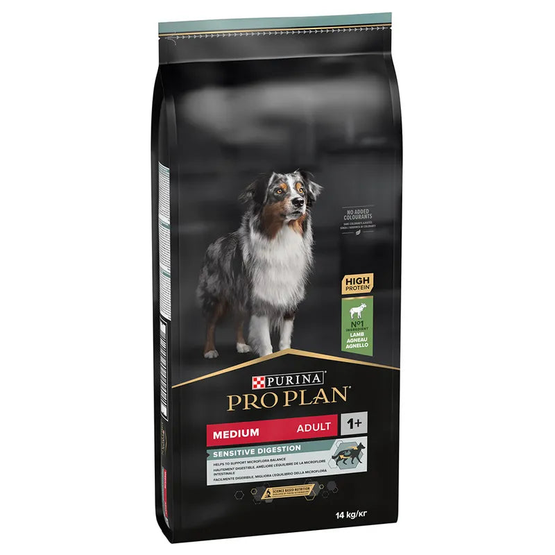Purina Pro Plan Adult Medium Breeds Sensitve Digestion with Lamb - Пълноценна храна за кучета от средноголеми породи с чувствителен стомах с агнешко 14 кг