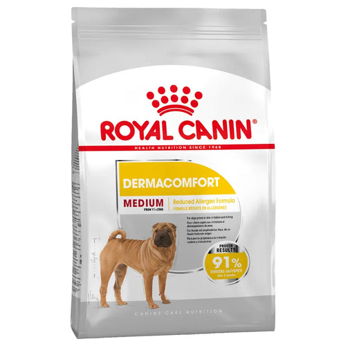 Royal Canin Medium Dermacomfort - Пълноценна храна за кучета от средноголеми породи с грижа за кожата и козината 12 кг