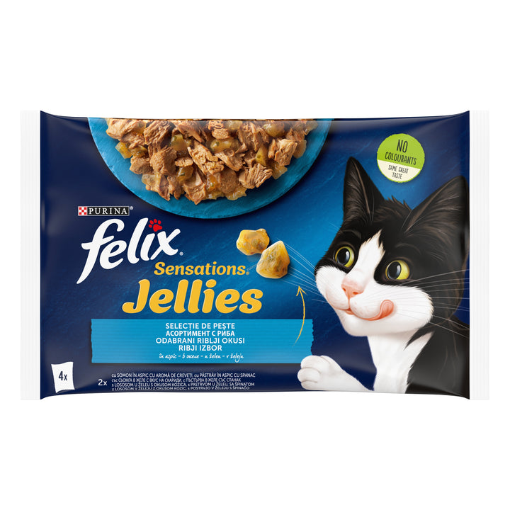 Felix Sensations Jellies Mix - Паучове за котки микс в желе 4x85 гр