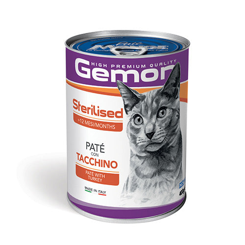 GEMON Sterilised Cat Pate with Turkey – консерва пастет с пуешко за кастрирани котки 400 гр