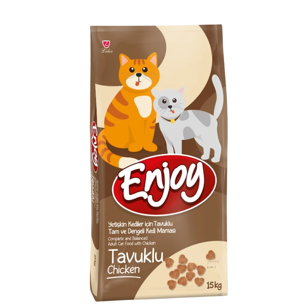 Enjoy Adult Cat Food with Chicken - Пълноценна храна за котки с пилешко 15 кг