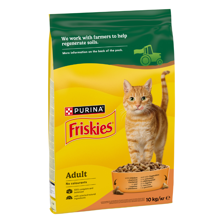 Friskies Adult with Chicken - Суха храна за котки над 12 месечна възраст с пилешко 10кг