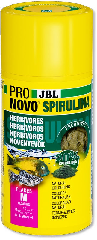 JBL PRONOVO SPIRULINA FLAKES M 1000ml -Осн. храна за раст. риби на люспи Spirulina размер М за рибки 8 – 20 см