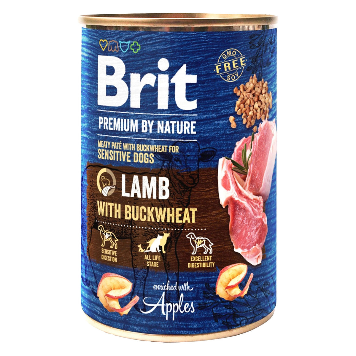 Brit with Lamb&Buckwheat -  Пълноценна храна за кучета с агнешко и елда 400 гр