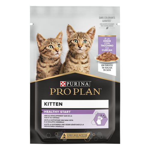 Purina Pro Plan Kitten - паучове за малки котки в сос с пуешко 85г