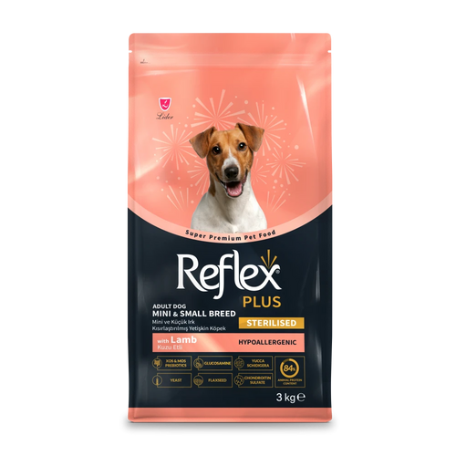 Reflex Plus Adult Small Breeds Light&Sterilised with Lamb - Пълноценна нискокалорична храна за кастрирани кучета от дребни породи 3 кг