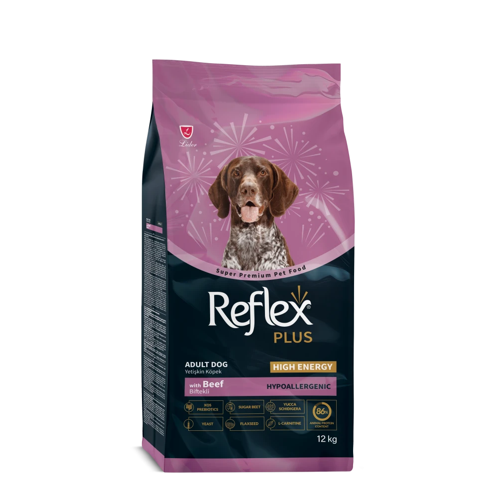 Reflex Plus Adult Medium&Maxi Breeds High Energy with Beef - Високоенергийна храна за големи кучета с говеждо месо 12 кг