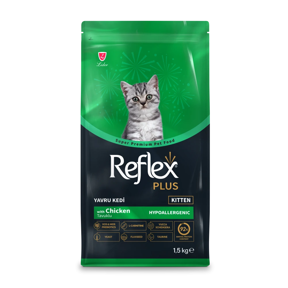 Reflex Plus Kitten with Chicken - Пълноценна храна за подрастващи котки с пилешко месо 1.5 кг