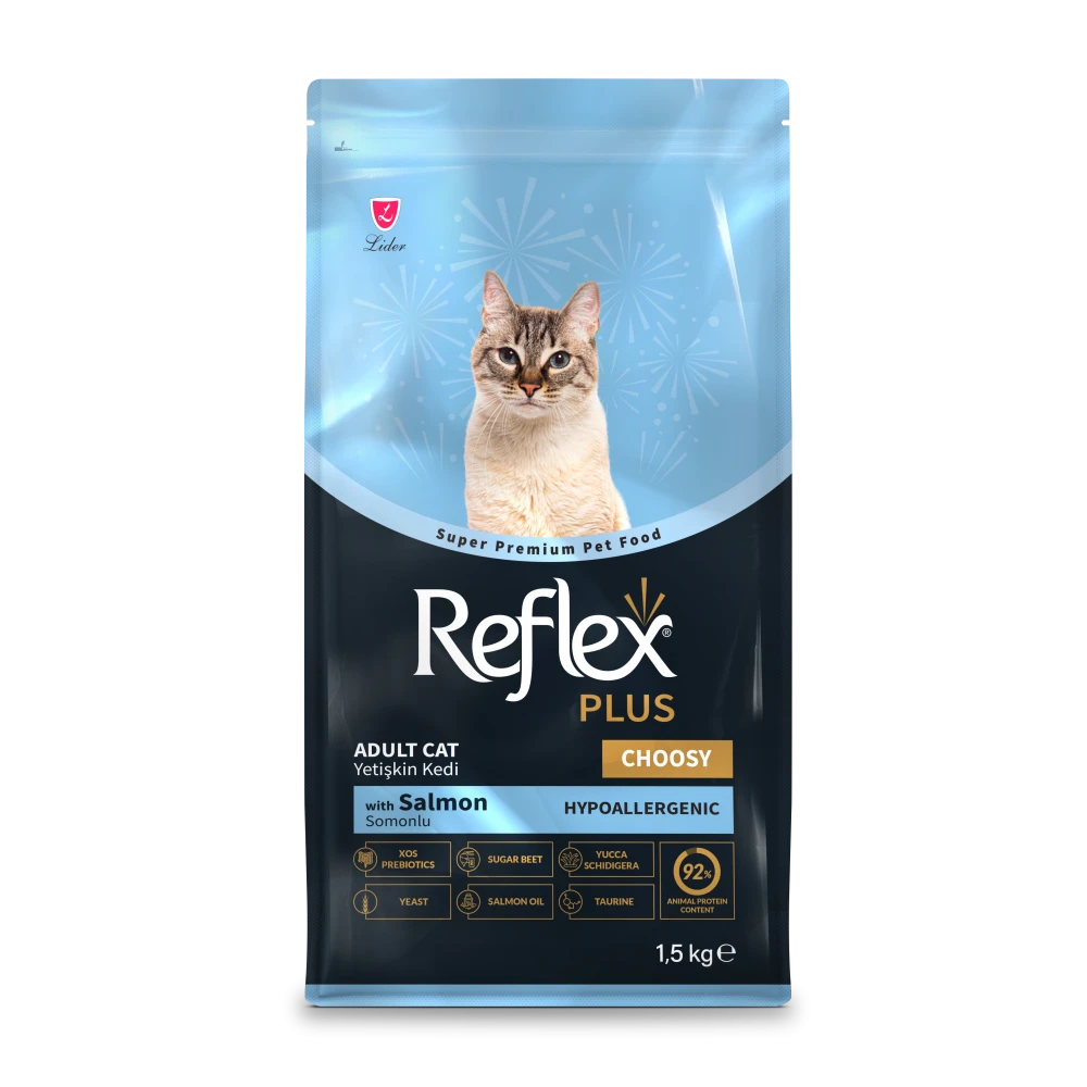 Reflex Plus Choosy with Salmon - Пълноценна храна за котки с капризен стомах 1.5 кг