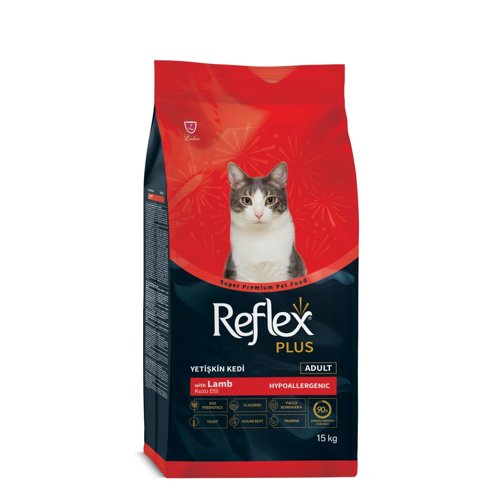 Reflex Plus with Lamb & Rice - Пълноценна храна за котки с агнешко месо и ориз 15 кг