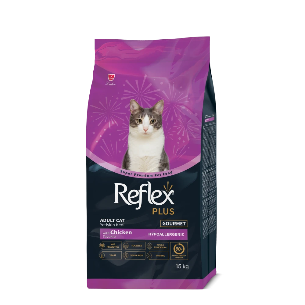 Reflex Plus Gourmet with Chicken - Пълноценна храна за котки с пилешко месо 15кг