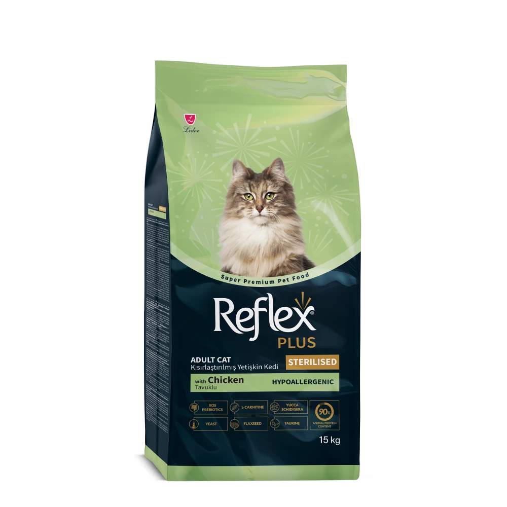 Reflex Plus Sterilised with Chicken - Пълноценна храна за кастрирани котки с пилешко 15 кг