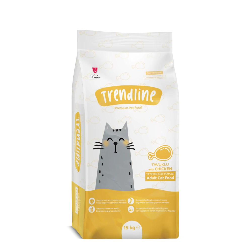 Trendline Adult Cat Food with Chicken - Пълноценна храна за котки с пилешко 15 кг