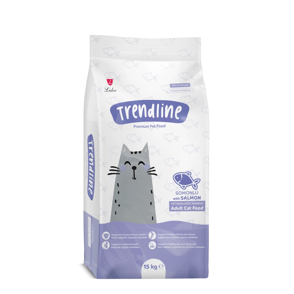 Trendline Adult Cat Food with Salmon - Пълноценна храна за котки със сьомга 15 кг