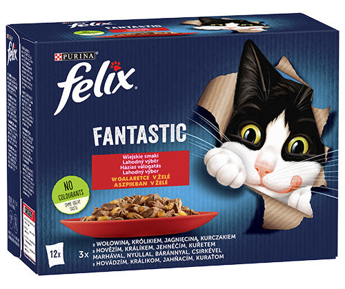 FELIX Fantastic - месни вкусове с късчета месо 12x85g
