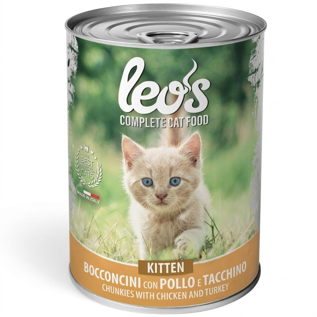 Leo's Kitten with Chicken&Turkey - консерва за котенца с пилешко и пуешко месо 415 гр