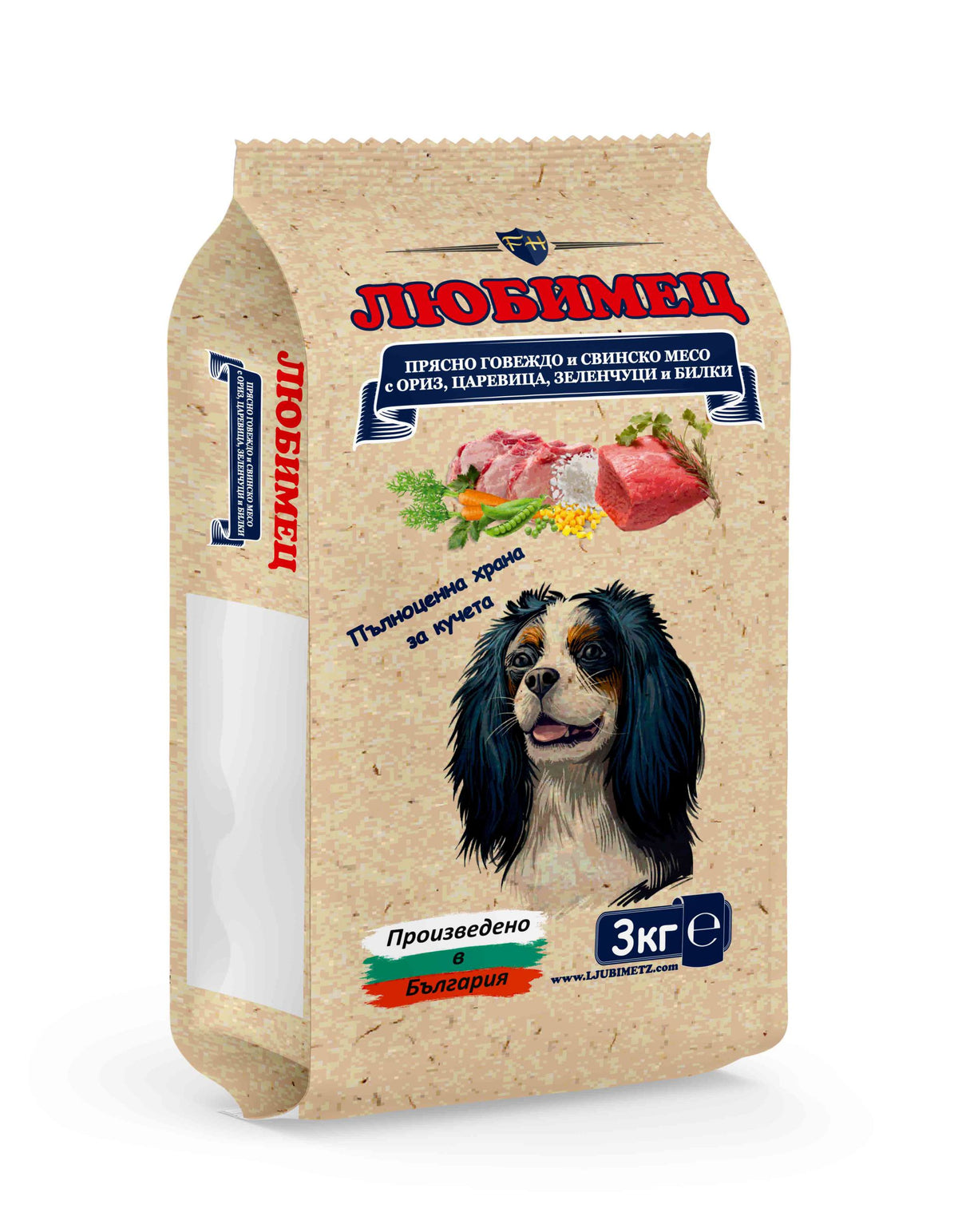 Ljubimetz Premium Mini - Пълноценна храна за дребни кучета с прясно говеждо и свинско месо 3 кг