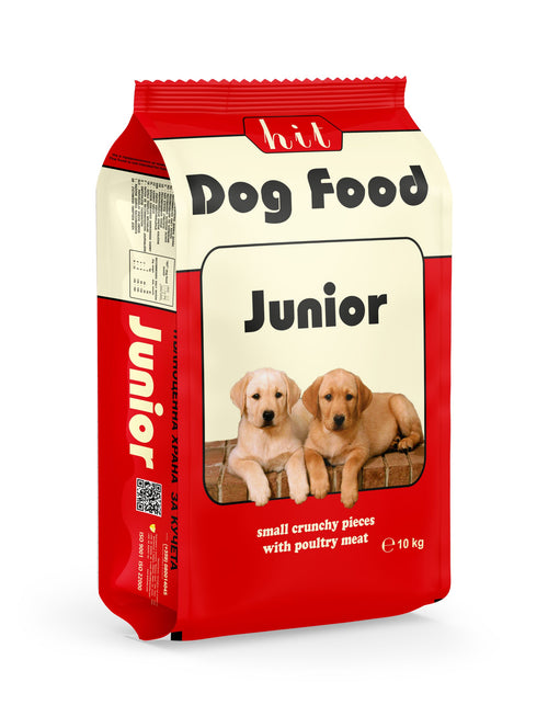 Hit Junior - Пълноценна храна за подрастващи кучета с микс от меса 10 кг