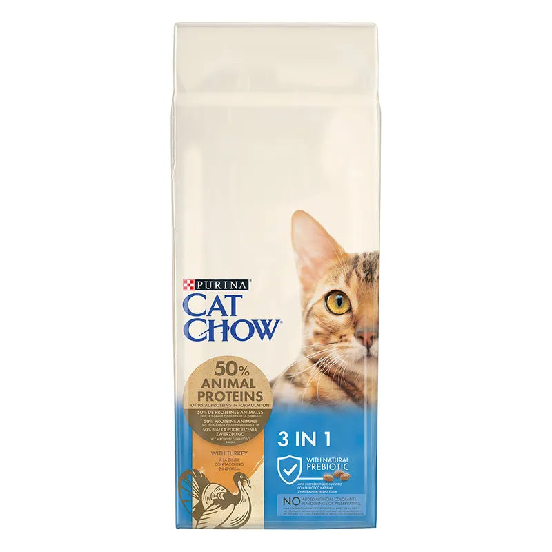 Cat Chow Special Care 3 in 1 - Пълноценна храна за котки 3 в 1 с пуешко 15кг