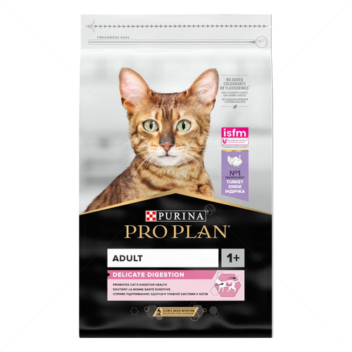 Purina PRO PLAN® Delicate Adult Cat with Turkey - Пълноценна храна за капризни котки и с чувствителен стомах с пуешко 10 кг