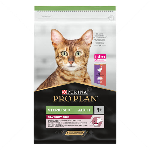 Purina PRO PLAN® Sterilised Adult Cat with Duck&Liver - Пълноценна храна за кастрирани котки с патешко и дроб 10 кг
