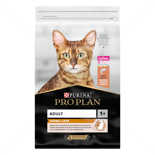 Purina PRO PLAN® Derma Care Adult Cat with Salmon - Пълноценна храна за котки с грижа за кожата и козината със сьомга 10кг