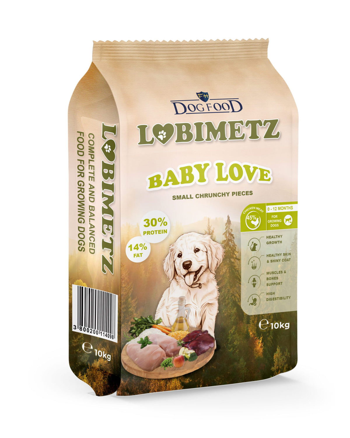 Ljubimetz Junior - Пълноценна храна за подрастващи кучета с птиче месо 10 кг