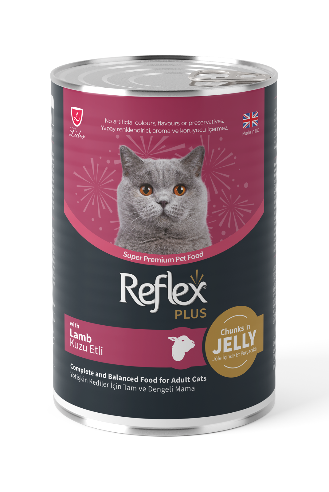 Reflex Plus Adult Cat Chunks in Jelly with Lamb - Kонсерва за котки в желе с агнешко месо 400 гр