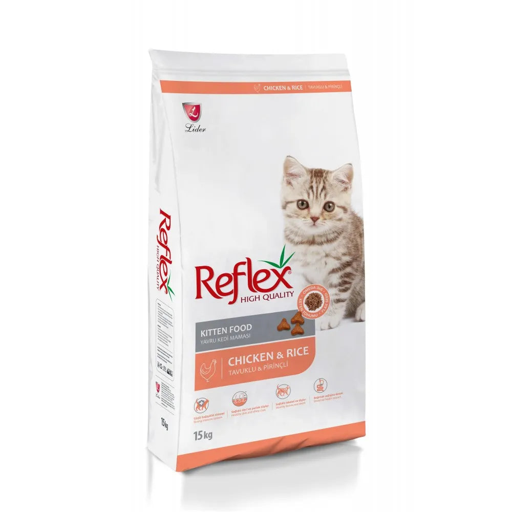 Reflex Kitten - Пълноценна храна за подрастващи котки от всички породи с пилешко месо 15 кг