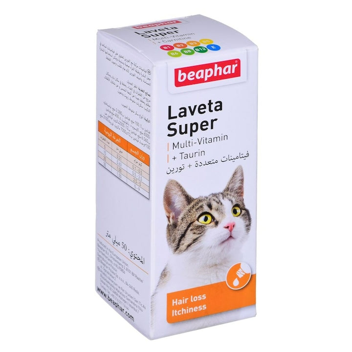 Beaphar Laveta Super Multi-Vit Cat – Витамини за котки за блестяща козина и срещу косопад 50 мл
