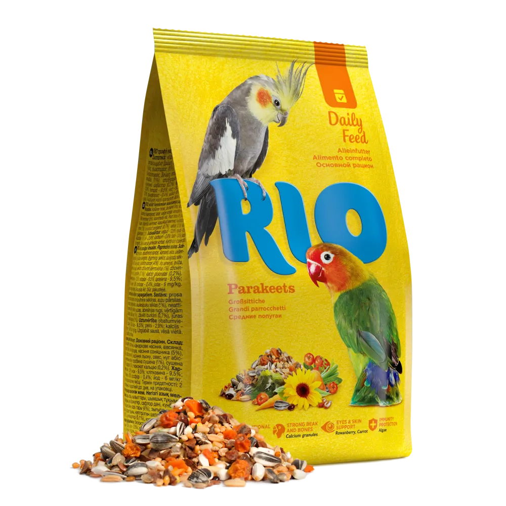 RIO Daily feed for parakeets - Пълноценна ежедневна храна за средни папагали 500 гр